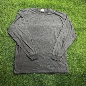 Gray Long Sleeve‎ T-Shirt 2XL Pre-Shrunk 100% Cotton Basic Casual Unbranded
